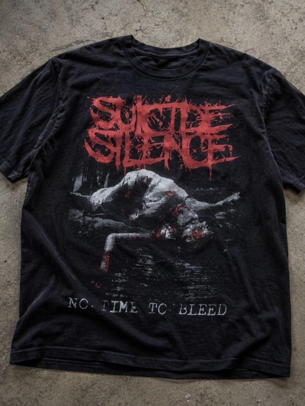 Gildan Black Tee with Red and White Graphic